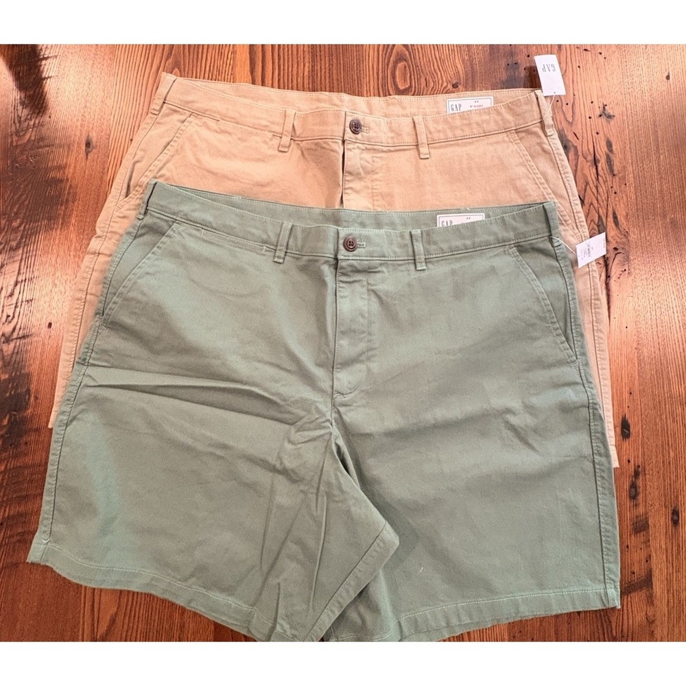 Bundle Gap 8" Vintage Men's Shorts Size 40 Green/Khaki Twill NWT Casual